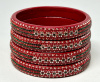 WT23 narrow ruby rhinestone bangles